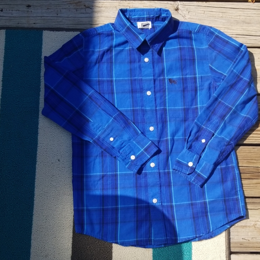 Old navy blue  plaid button down shirt